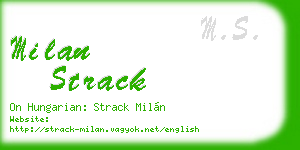 milan strack business card